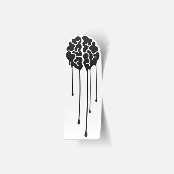 Elemento de diseño realista: caída del cerebro — Vector de stock