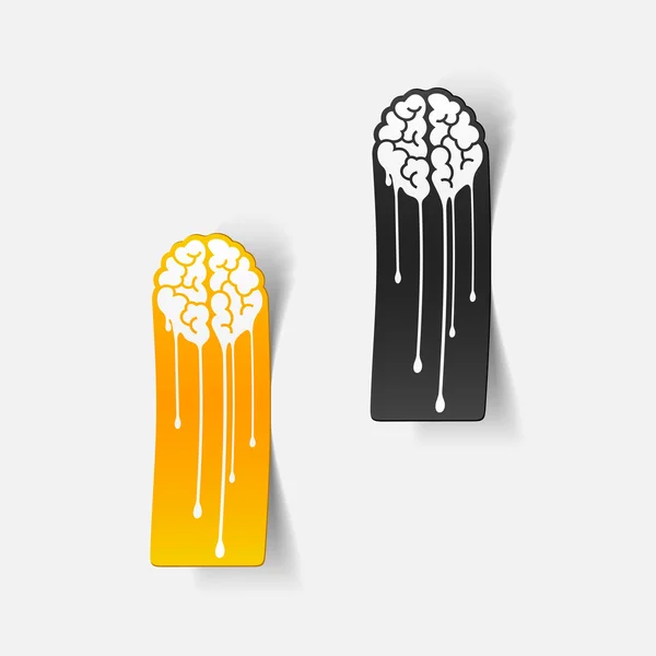 Elemento de diseño realista: caída del cerebro — Vector de stock