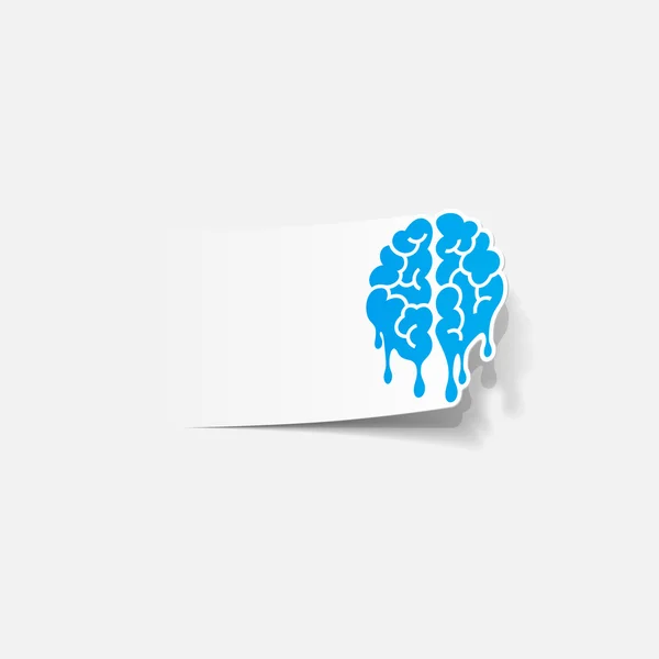 Elemento de diseño realista: caída del cerebro — Vector de stock