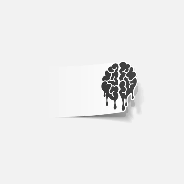 Elemento de diseño realista: caída del cerebro — Archivo Imágenes Vectoriales