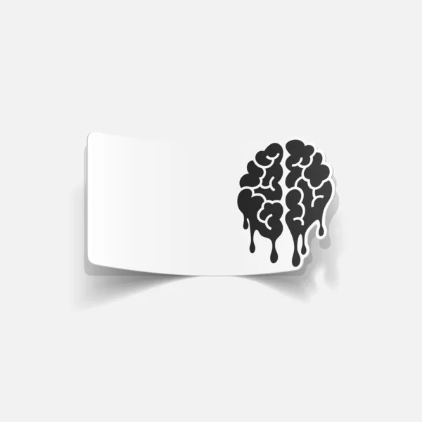 Elemento de diseño realista: caída del cerebro — Vector de stock