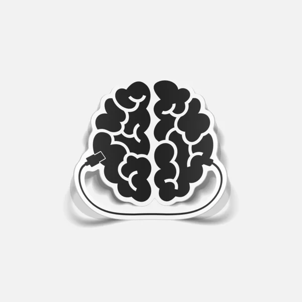 Elemento di design realistico: cervello-usb, spina — Vettoriale Stock