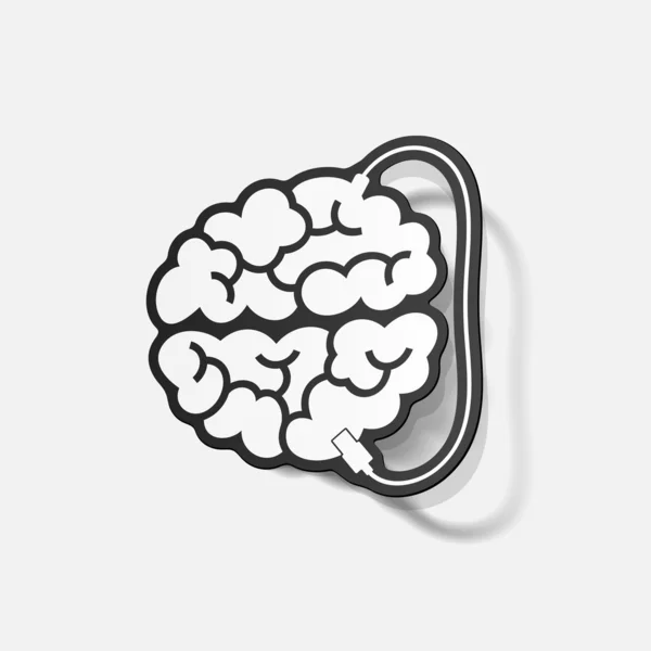 Élément de conception réaliste : cerveau-usb, fiche — Image vectorielle