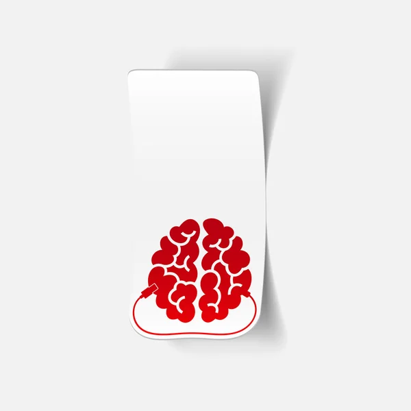 Realistic design element: brain-usb, plug — Stock Vector