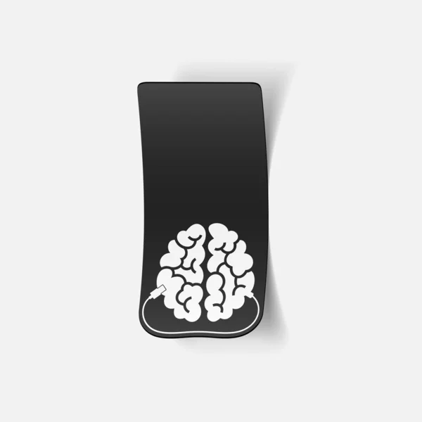 Elemento di design realistico: cervello-usb, spina — Vettoriale Stock