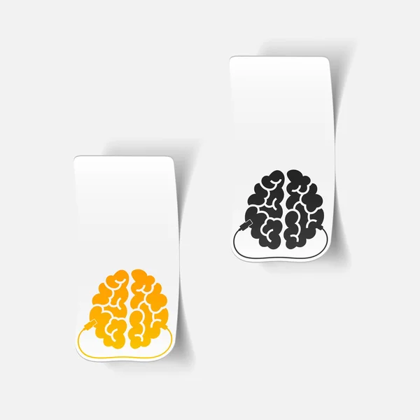 Elemento de diseño realista: cerebro-usb, enchufe — Vector de stock