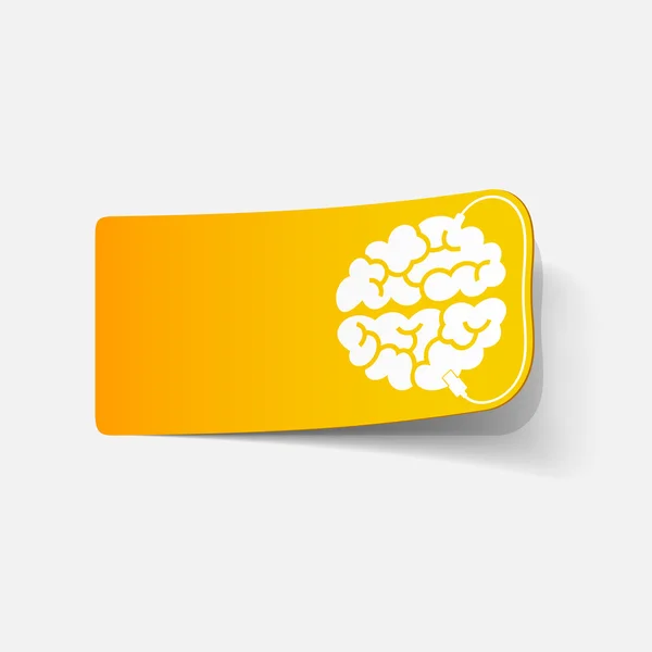 Realistic design element: brain-usb, plug — Stock Vector