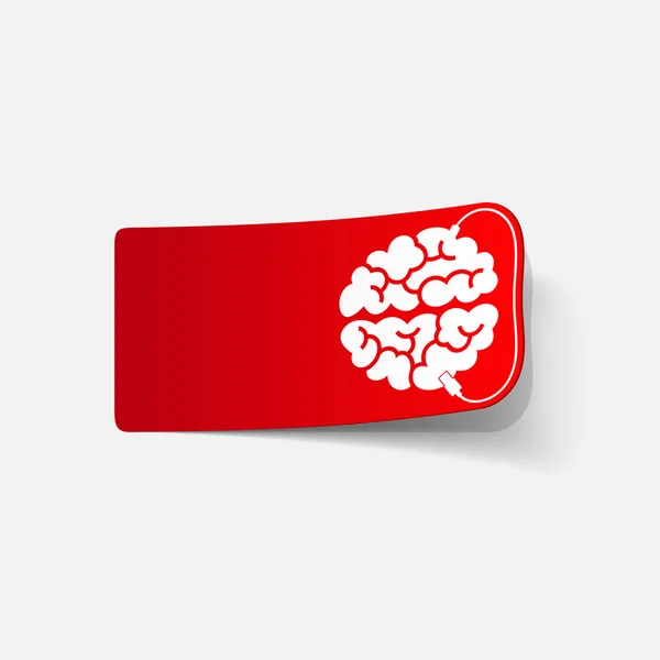 Realistic design element: brain-usb, plug — Stock Vector