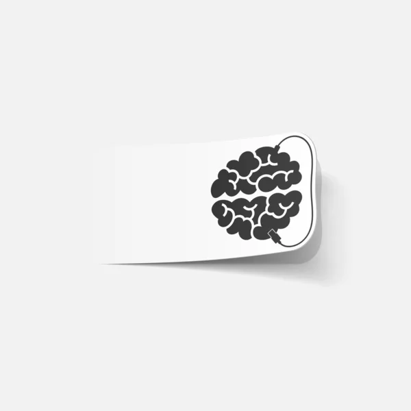 Elemento de diseño realista: cerebro-usb, enchufe — Vector de stock