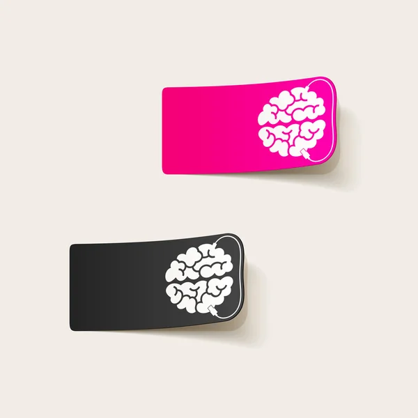 Elemento de diseño realista: cerebro-usb, enchufe — Vector de stock