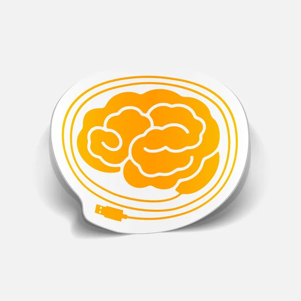 Realistic design element: brain-usb, plug — Stock Vector