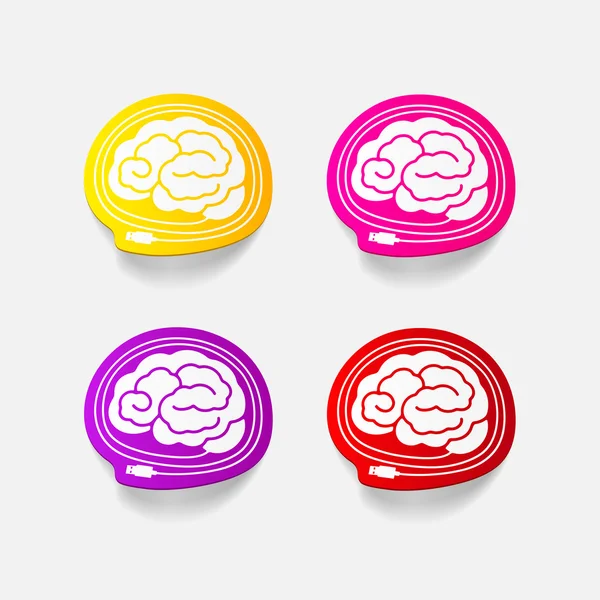 現実的な設計要素: 脳 usb、プラグ — ストックベクタ