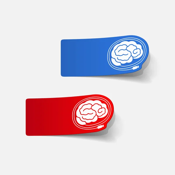 Realistisches Gestaltungselement: Gehirn-USB, Stecker — Stockvektor