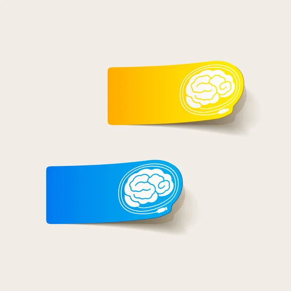 Elemento de diseño realista: cerebro-usb, enchufe — Vector de stock