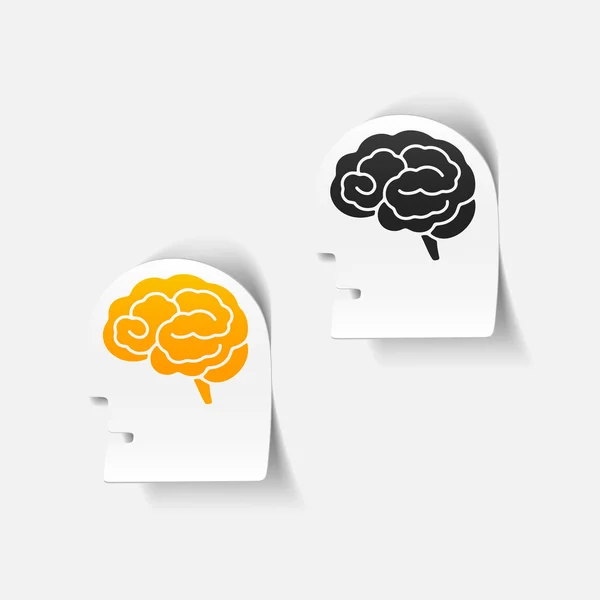 Elemento de diseño realista: cabeza cara cerebro — Vector de stock