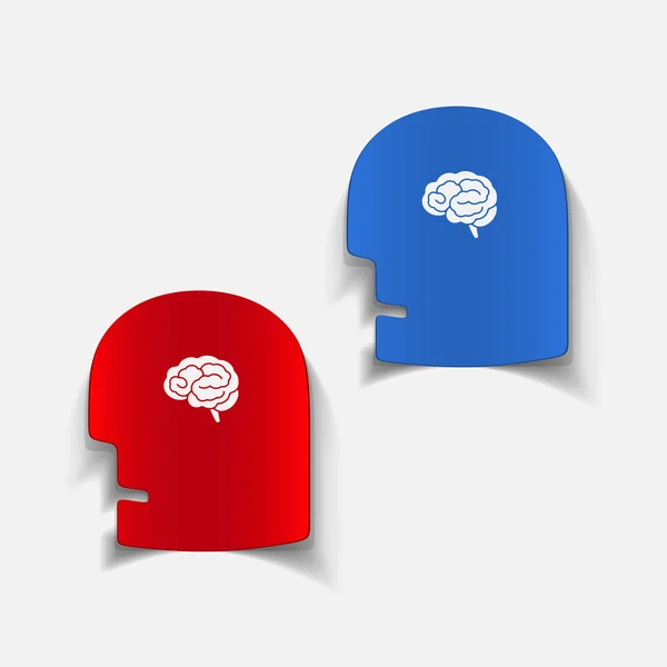 現実的な設計要素: 頭脳に直面 — ストックベクタ
