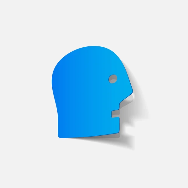 Realistic design element: head face — Stock Vector