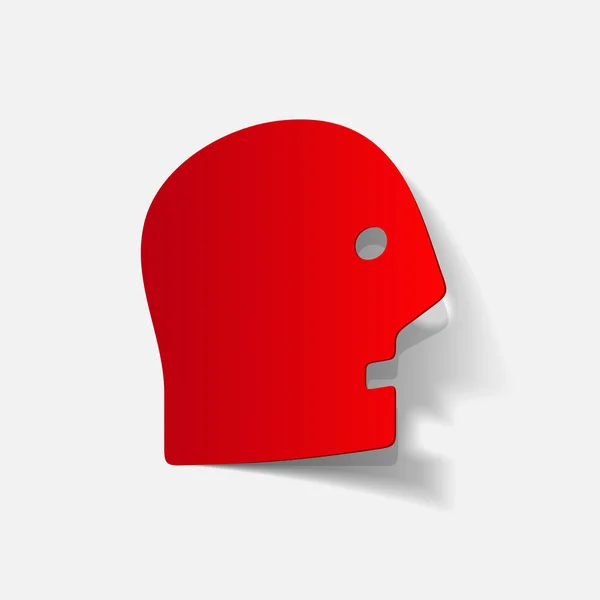 Realistický grafický prvek: hlava obličej — Stockový vektor