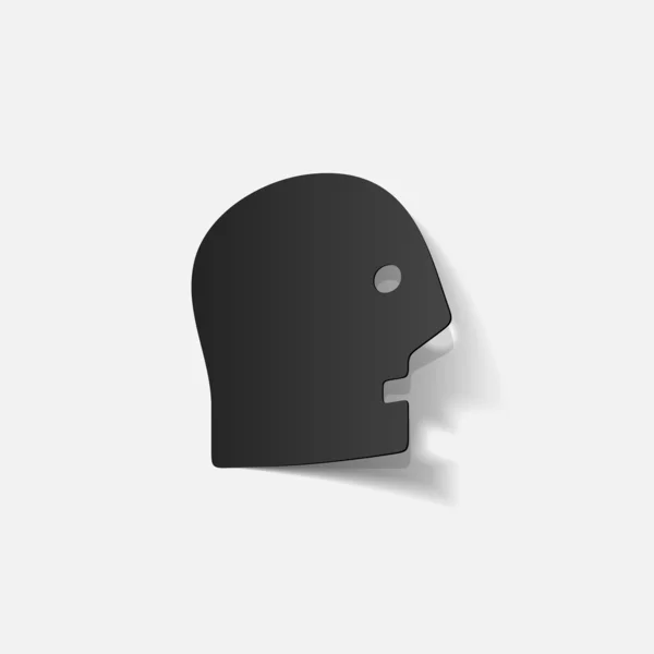 Realistic design element: head face — Stock Vector