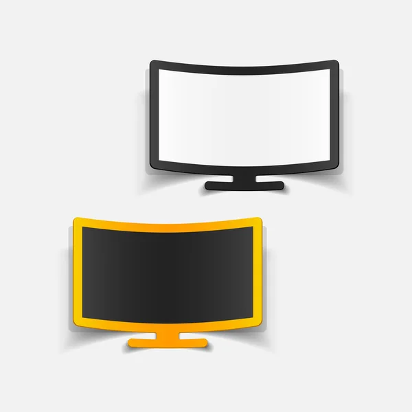 Realistic design element: monitor — Stock Vector