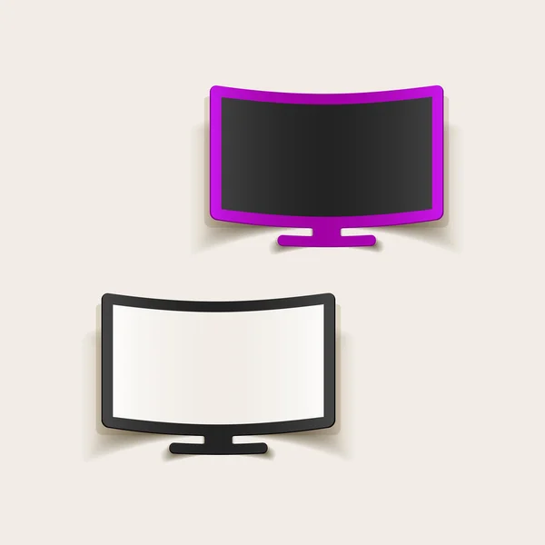 Elemento de diseño realista: monitor — Vector de stock