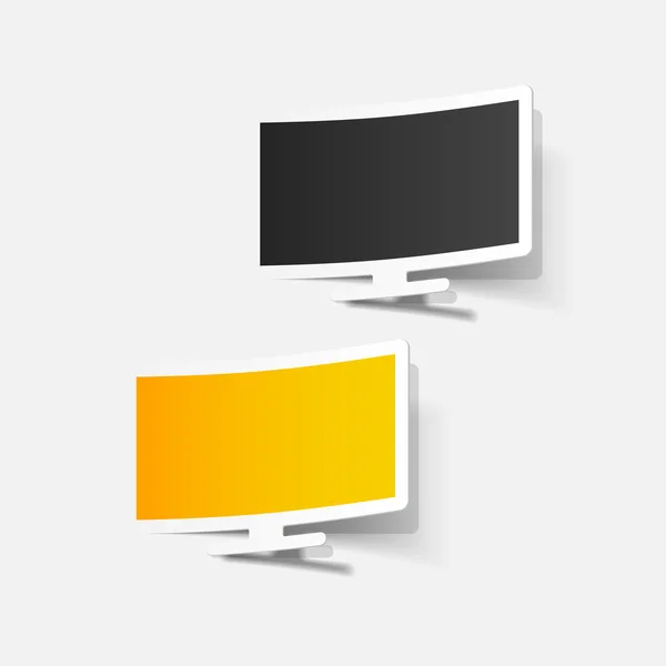 Elemento de diseño realista: monitor — Vector de stock