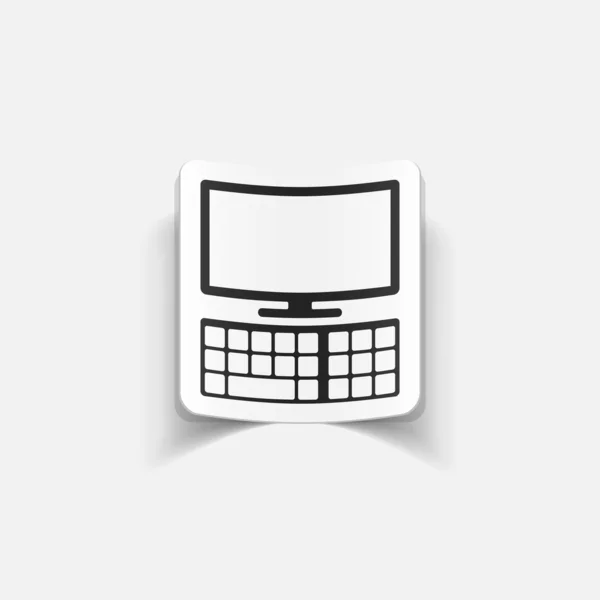 Elemento de diseño realista: monitor, teclado — Vector de stock