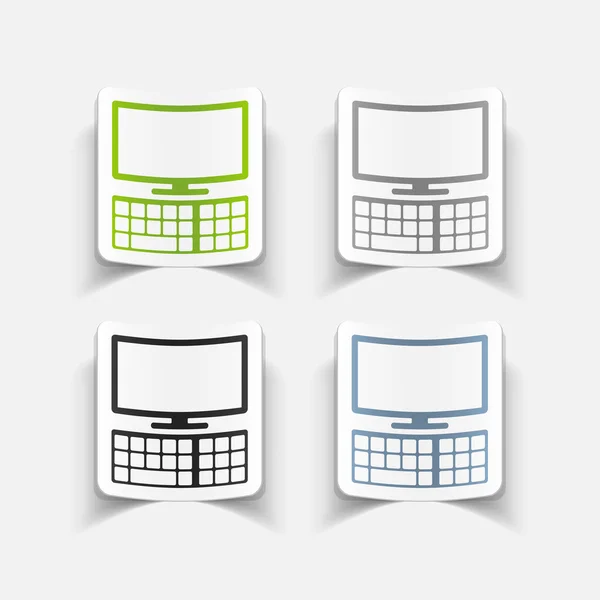 Elemento de diseño realista: monitor, teclado — Vector de stock