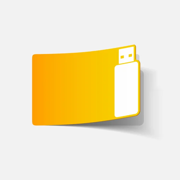 Elemento de diseño realista: usb — Vector de stock