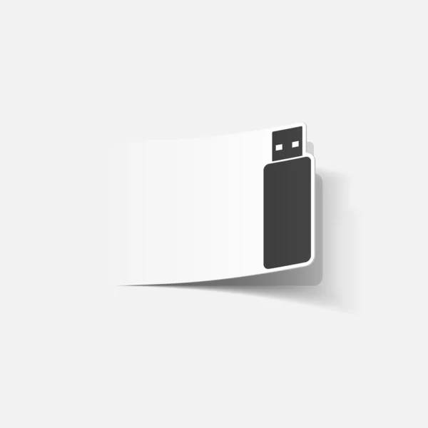 Elemento de diseño realista: usb — Vector de stock