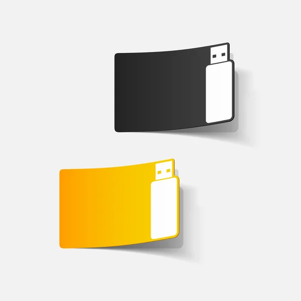 Élément de conception réaliste : USB — Image vectorielle