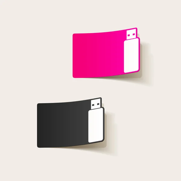 Élément de conception réaliste : USB — Image vectorielle