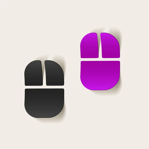 Elemento di design realistico: mouse del computer — Vettoriale Stock