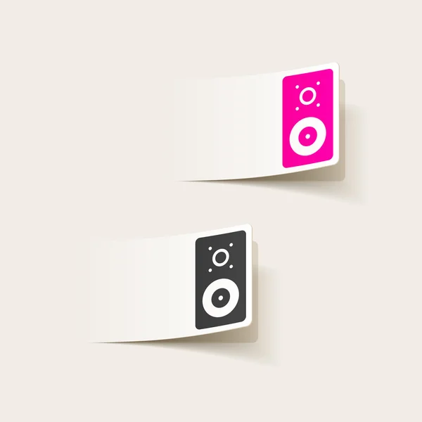 Elemento de diseño realista: altavoz de música grande — Vector de stock