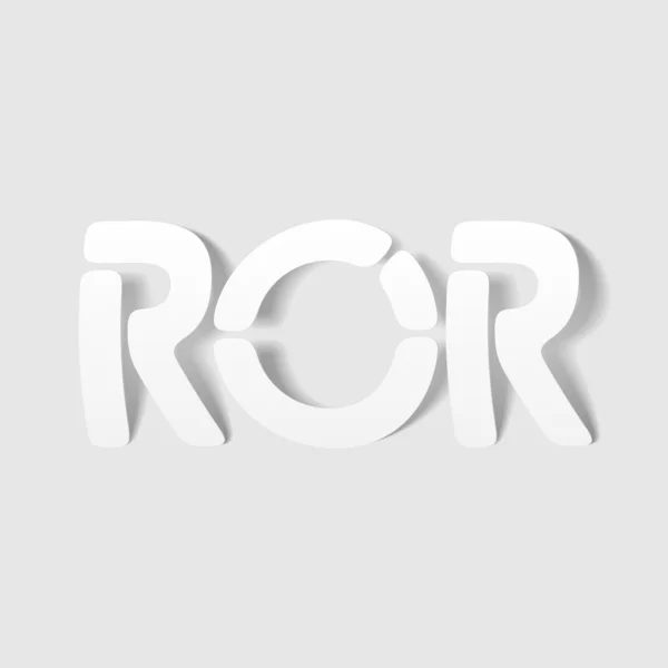 Realistic design element: ror — Stock Vector