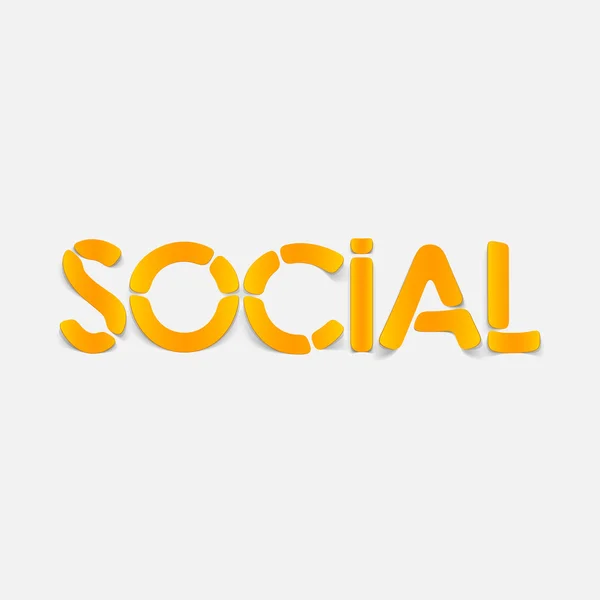 Elemento de diseño realista: social — Vector de stock