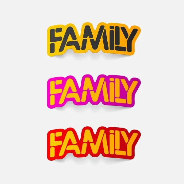 องค์ประกอบการออกแบบที่สมจริง: ครอบครัว — ภาพเวกเตอร์สต็อก