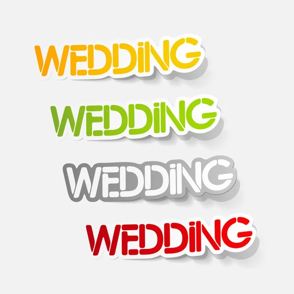 องค์ประกอบการออกแบบที่สมจริง: งานแต่งงาน — ภาพเวกเตอร์สต็อก