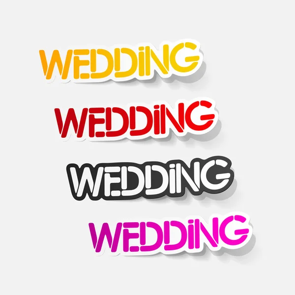 องค์ประกอบการออกแบบที่สมจริง: งานแต่งงาน — ภาพเวกเตอร์สต็อก