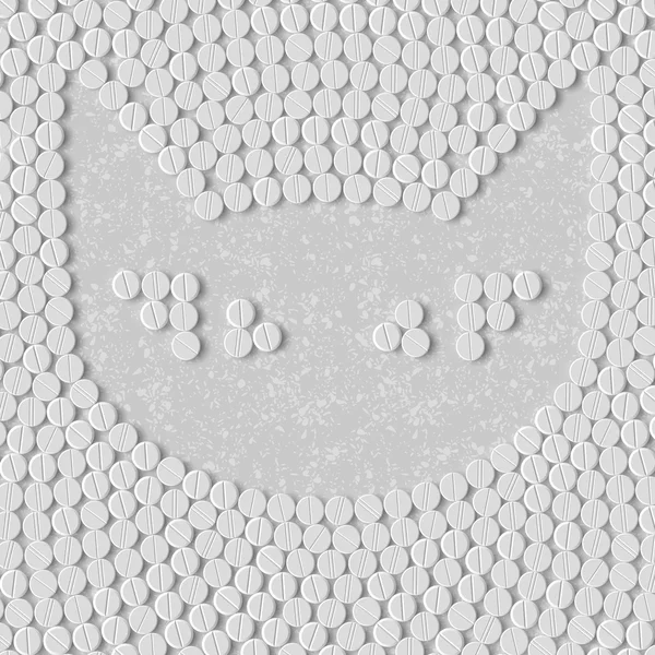 Pilule, comprimé, chat — Image vectorielle
