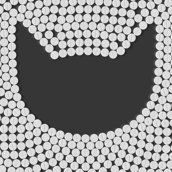 Cat ansikte med piller — Stock vektor