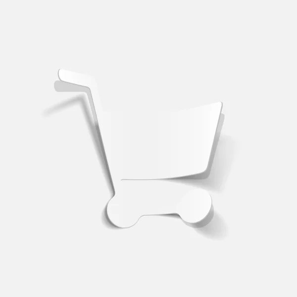 Elemento de design realista: carrinho de supermercado — Vetor de Stock