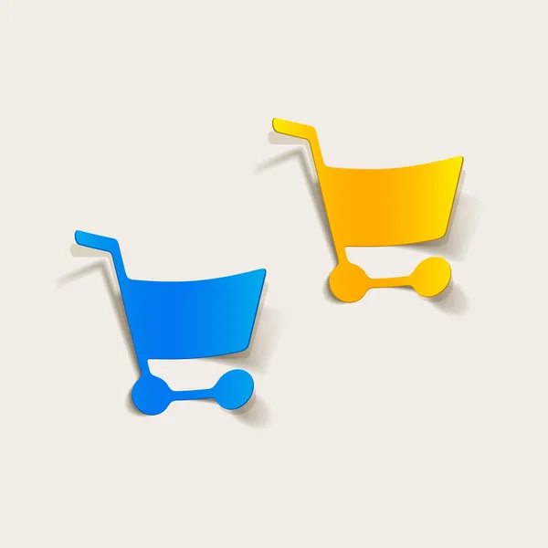 Elemento de diseño realista: carrito de comestibles — Vector de stock