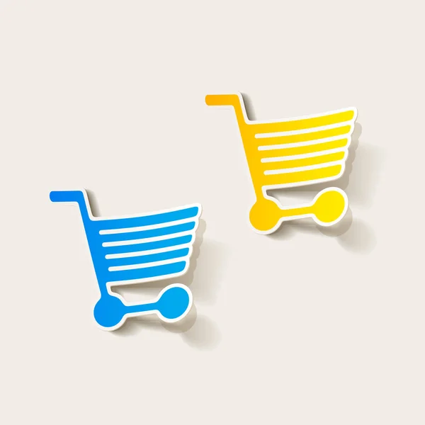 Elemento de diseño realista: carrito de comestibles — Vector de stock