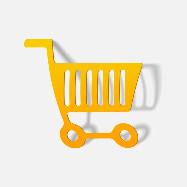 Elemento de diseño realista: carrito de comestibles — Vector de stock