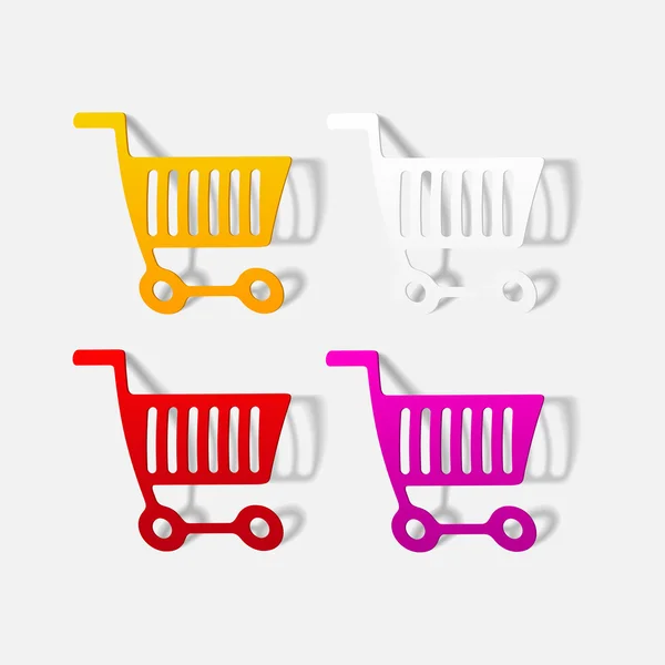 Elemento de diseño realista: carrito de comestibles — Vector de stock