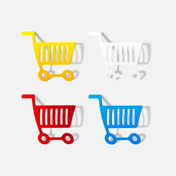 Elemento de diseño realista: carrito de comestibles — Vector de stock