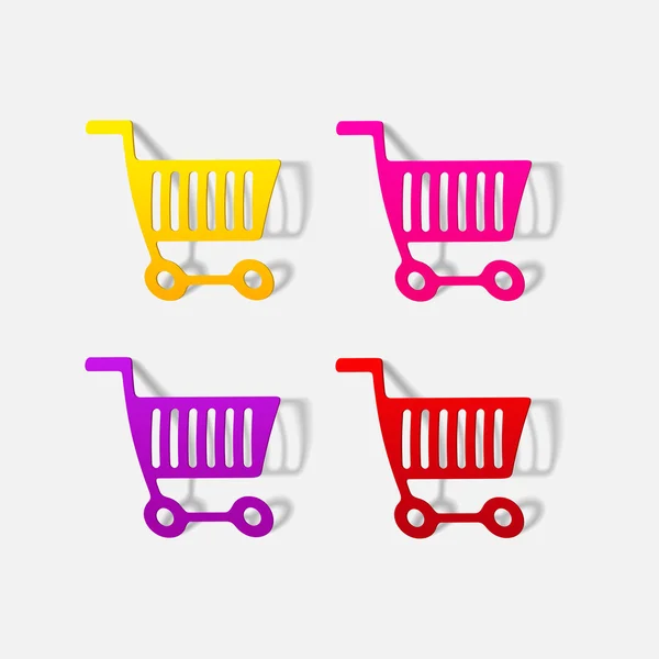 Elemento de diseño realista: carrito de comestibles — Vector de stock