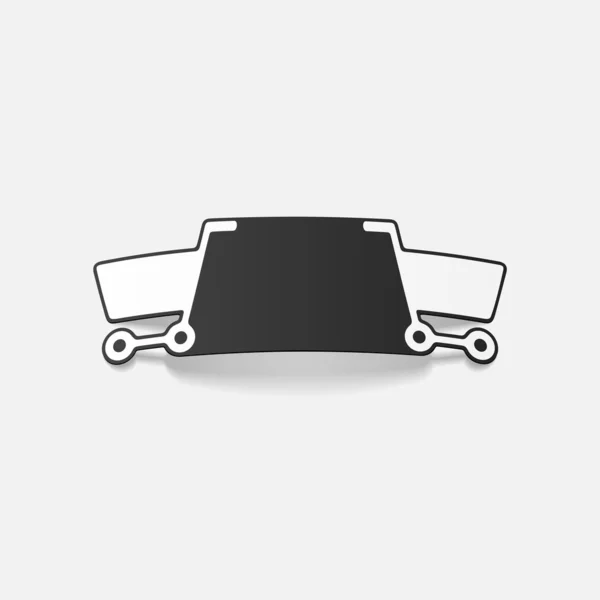 Elemento de diseño realista: carrito de comestibles — Vector de stock