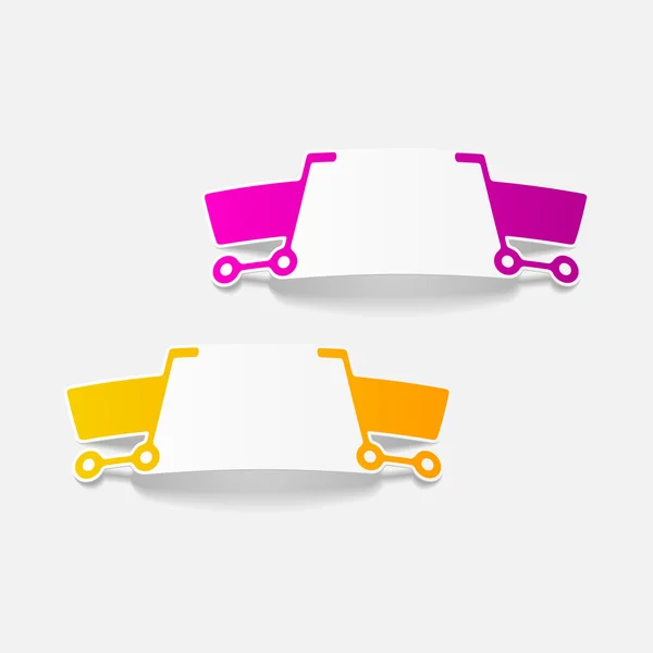 Realistiska designelement: livsmedelsbutik vagn — Stock vektor